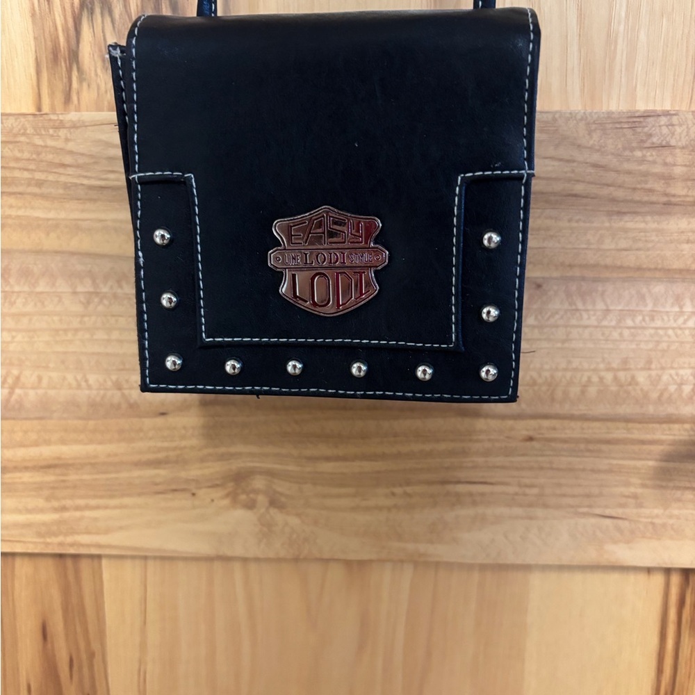 lodi Black Studded Crossbody Leather Bag NEW